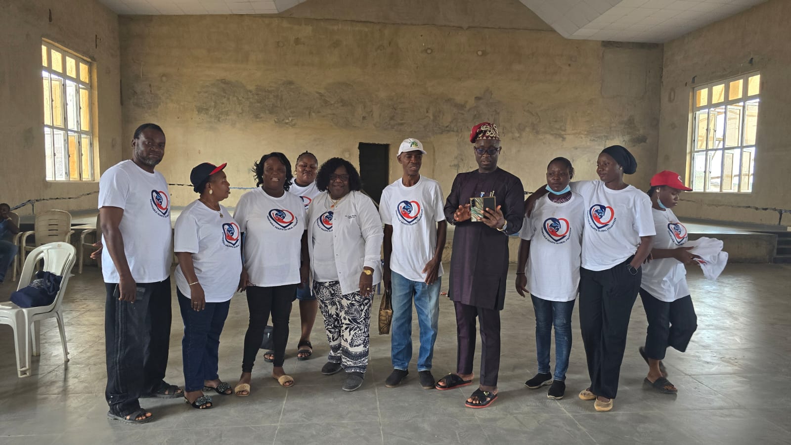 Volunteers and community leadership together before the outreach begins