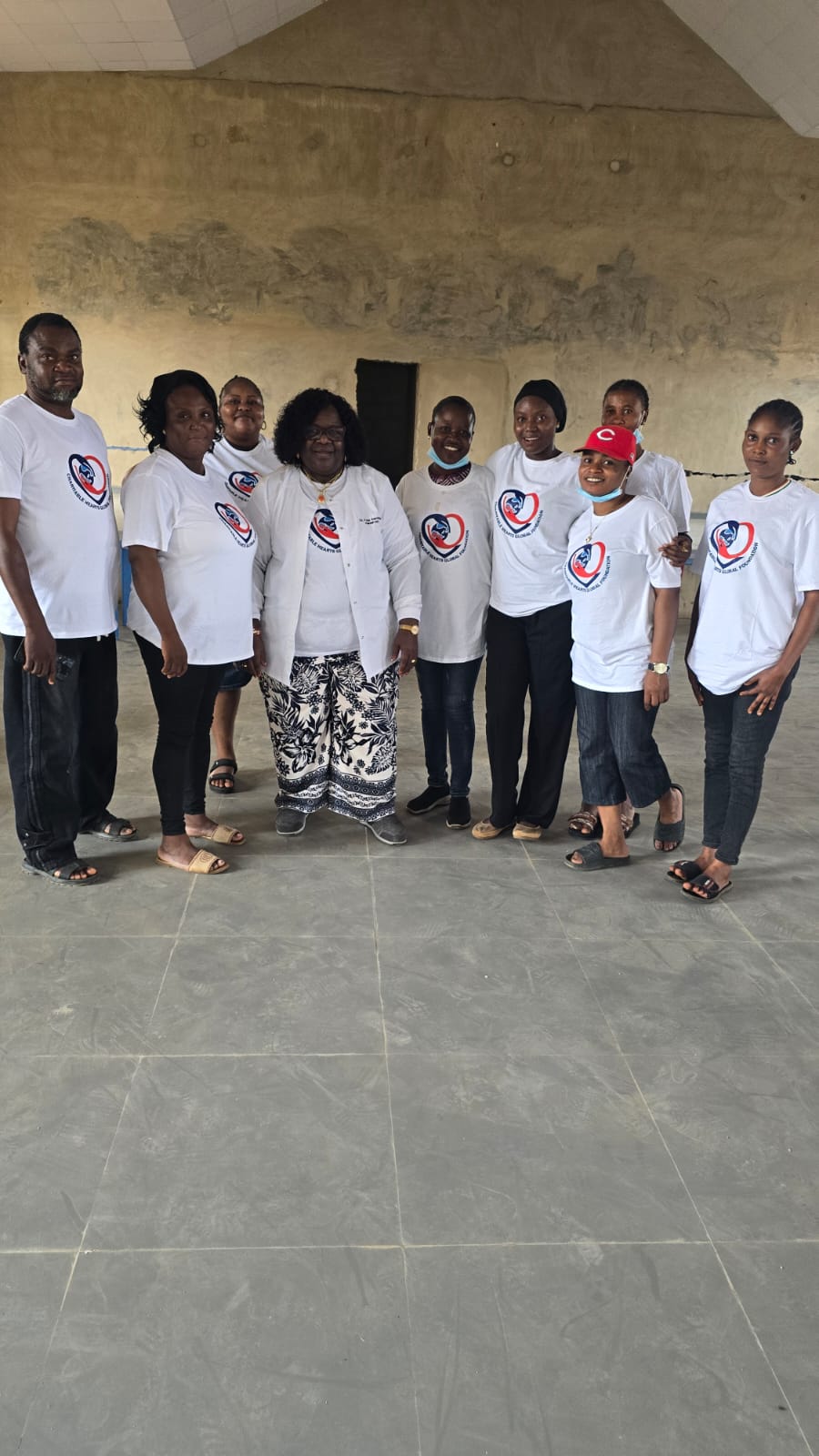 The volunteer team gathered on site